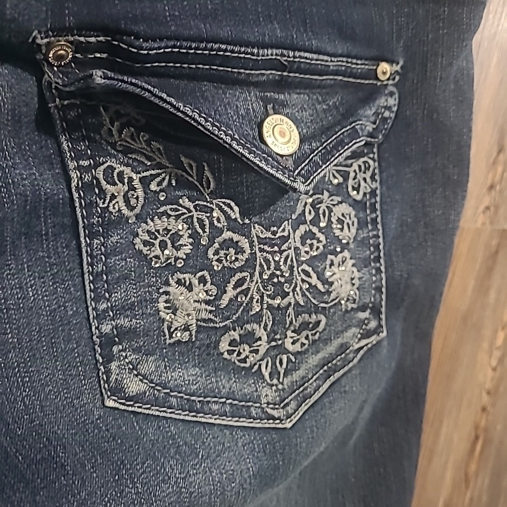 Angels Forever Young Curvy Convertible Jeans 16x25 Rhinestone Flap Pocket Cuffed - Picture 7 of 11